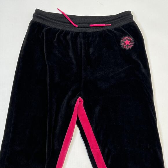 Converse Hoodie Pants Set Youth Large 12-13 Velour Pink Stripes Outfit Tracksuit - Picture 5 of 15